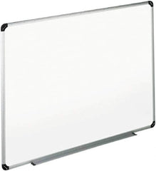 UNIVERSAL - 36" High x 48" Wide Erasable Melamine Marker Boards - Aluminum/Plastic Frame, 49.67" Deep, Includes Accessory Tray/Rail & Mounting Kit - USA Tool & Supply