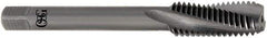OSG - M8x1.25 Metric Coarse 3 Flute Modified Bottoming Spiral Flute Tap - Solid Carbide, Bright Finish, 70mm OAL, Right Hand Flute, Right Hand Thread, H4, Series 389 - USA Tool & Supply