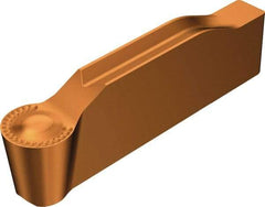 Sandvik Coromant - 0475N123 Grade 1125, 4.75mm Cutting Width Carbide Grooving Insert - 2.2mm Max Depth of Cut, Neutral, 2.38mm Corner Radius, TiAlN Finish - USA Tool & Supply