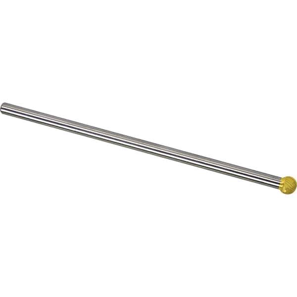 Made in USA - 3/8" Cut Diam, 1/4" Shank Diam, Ball Head Single Cut Burr - Carbide, 5/16" LOC, 6-3/8" OAL - USA Tool & Supply