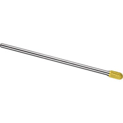 Made in USA - 1/2" Cut Diam, 0.2362" Shank Diam, Cylinder with Radius Head Single Cut Burr - Carbide, 25mm LOC, 175mm OAL - USA Tool & Supply