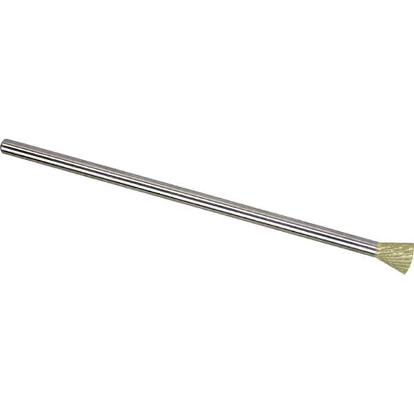 Made in USA - 1/2" Cut Diam, 1/4" Shank Diam, Inverted Cone Head Double Cut Burr - Carbide, 1/2" LOC, 6-1/2" OAL - USA Tool & Supply