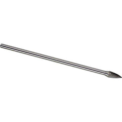 Made in USA - 1/4" Cut Diam, 1/4" Shank Diam, Tree Head Single Cut Burr - Carbide, 5/8" LOC, 6" OAL - USA Tool & Supply