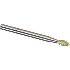 Made in USA - 6mm Cut Diam, 0.2362" Shank Diam, Tree Head Single Cut Burr - Carbide, 16mm LOC, 50mm OAL - USA Tool & Supply