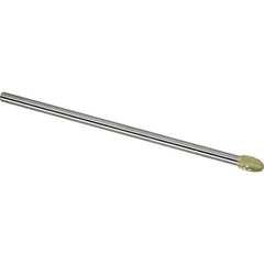 Made in USA - 9.5mm Cut Diam, 0.2362" Shank Diam, Oval Head Single Cut Burr - Carbide, 16mm LOC, 166mm OAL - USA Tool & Supply