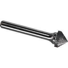 Made in USA - 19mm Cut Diam, 0.2362" Shank Diam, Cone Head Chipbreaker Cut Burr - Carbide, 9.5mm LOC, 54.5mm OAL - USA Tool & Supply