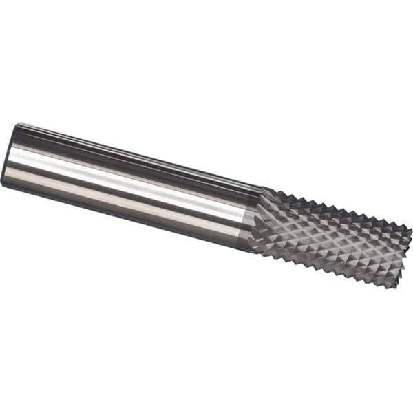 Made in USA - 3/16" Diam, 5/8" LOC, Burr End, Solid Carbide Diamond Pattern Router Bit - Right Hand Cut, 2" OAL, 1/4" Shank Diam, Use on Carbon & Honeycomb, Carbon Fiber, Composite, Fiberglass, Graphite - USA Tool & Supply