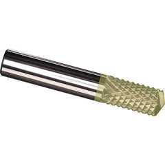 Made in USA - 1/2" Diam, 1" LOC, Drill Point End, Solid Carbide Diamond Pattern Router Bit - Right Hand Cut, 3" OAL, 1/2" Shank Diam, Use on Carbon & Honeycomb, Carbon Fiber, Composite, Fiberglass, Graphite - USA Tool & Supply