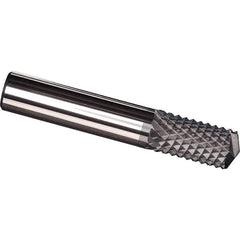 Made in USA - 3/8" Diam, 1" LOC, Drill Point End, Solid Carbide Diamond Pattern Router Bit - Right Hand Cut, 2-1/2" OAL, 3/8" Shank Diam, Use on Carbon & Honeycomb, Carbon Fiber, Composite, Fiberglass, Graphite - USA Tool & Supply