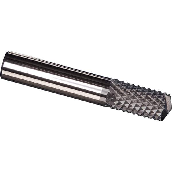 Made in USA - 1/4" Diam, 1" LOC, Drill Point End, Solid Carbide Diamond Pattern Router Bit - Right Hand Cut, 3" OAL, 1/4" Shank Diam, Use on Carbon & Honeycomb, Carbon Fiber, Composite, Fiberglass, Graphite - USA Tool & Supply