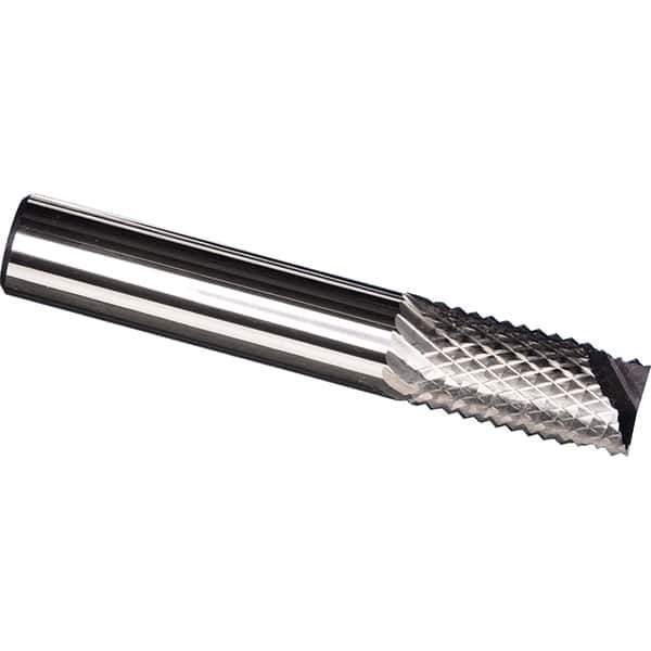 Made in USA - 3/8" Diam, 1" LOC, End Mill End, Solid Carbide Diamond Pattern Router Bit - Right Hand Cut, 2-1/2" OAL, 3/8" Shank Diam, Use on Carbon & Honeycomb, Carbon Fiber, Composite, Fiberglass, Graphite - USA Tool & Supply