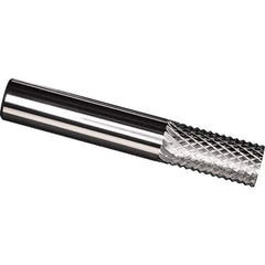 Made in USA - 3/8" Diam, 1" LOC, Plain End, Solid Carbide Diamond Pattern Router Bit - Right Hand Cut, 2-1/2" OAL, 3/8" Shank Diam, Use on Carbon & Honeycomb, Carbon Fiber, Composite, Fiberglass, Graphite - USA Tool & Supply