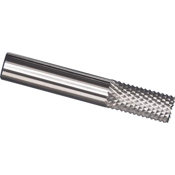 Made in USA - 1/2" Diam, 1" LOC, Burr End, Solid Carbide Diamond Pattern Router Bit - Right Hand Cut, 3" OAL, 1/2" Shank Diam, Use on Carbon & Honeycomb, Carbon Fiber, Composite, Fiberglass, Graphite - USA Tool & Supply