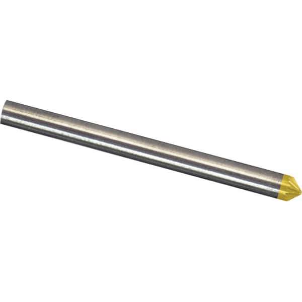Made in USA - 1/8" Cut Diam, 1/8" Shank Diam, Cone Head Aluma Cut Burr - Carbide, 1/16" LOC, 1-1/2" OAL - USA Tool & Supply