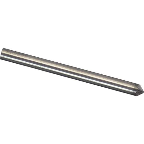 Made in USA - 1/8" Cut Diam, 1/8" Shank Diam, Cone Head Aluma Cut Burr - Carbide, 1/16" LOC, 1-1/2" OAL - USA Tool & Supply