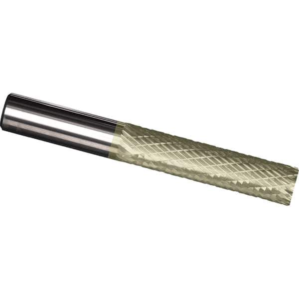 Made in USA - 1/2" Diam, 1" LOC, Plain End, Solid Carbide Diamond Pattern Router Bit - Right Hand Cut, 3" OAL, 1/2" Shank Diam, Use on Cast Iron, Stainless, Steel, Titanium - USA Tool & Supply