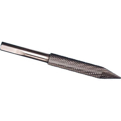 Made in USA - 3/8" Cut Diam, 3/8" Shank Diam, Cone Head Tire Cut Burr - Carbide, 3" LOC, 4-1/2" OAL - USA Tool & Supply