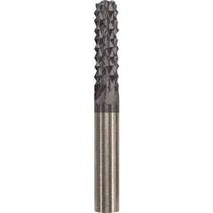 Made in USA - 1/4" Cut Diam, 1/4" Shank Diam, Cylinder Head Burr - Carbide, 1" LOC, 2" OAL - USA Tool & Supply
