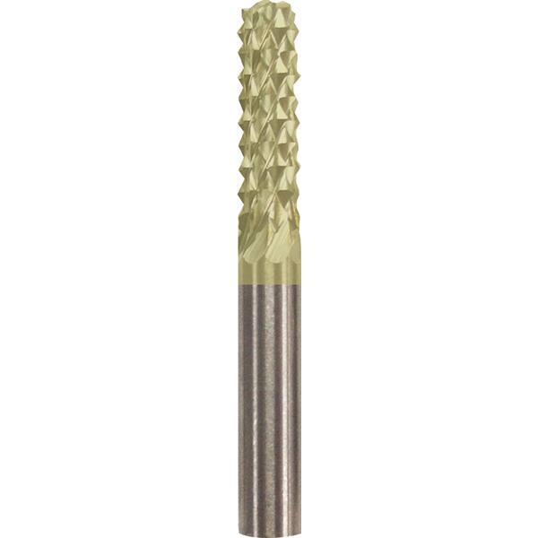 Made in USA - 1/4" Cut Diam, 1/4" Shank Diam, Cylinder Head Burr - Carbide, 1" LOC, 2" OAL - USA Tool & Supply