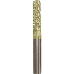 Made in USA - 1/4" Cut Diam, 1/4" Shank Diam, Cylinder Head Burr - Carbide, 1" LOC, 2" OAL - USA Tool & Supply