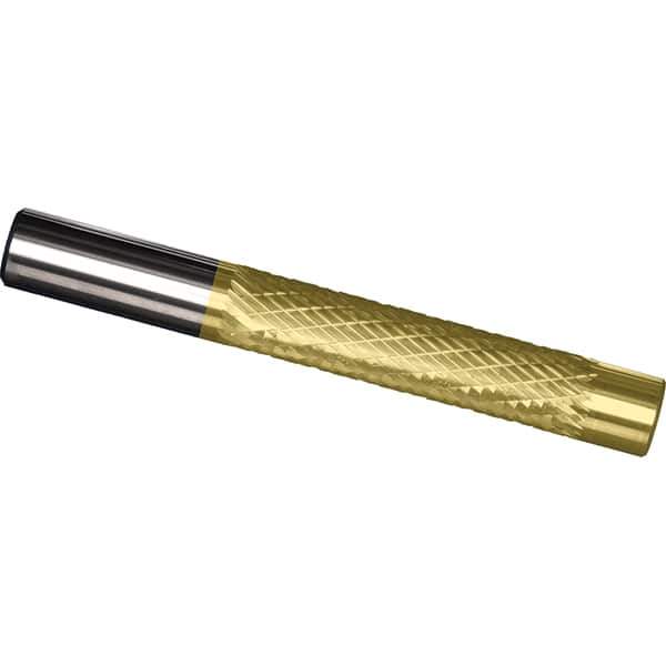 Made in USA - 3/8" Diam, 2" LOC, Solid Carbide Diamond Pattern Router Bit - Right Hand Cut, 4" OAL, 3/8" Shank Diam, Use on Cast Iron, Stainless, Steel, Titanium - USA Tool & Supply