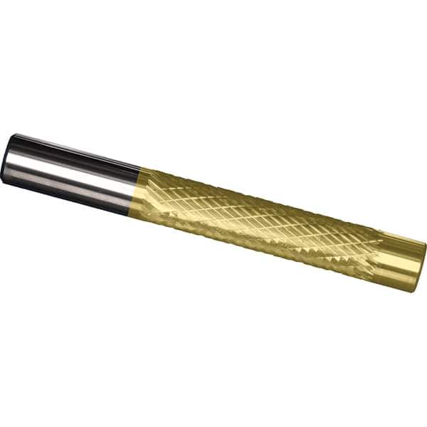 Made in USA - 1/4" Diam, 1-1/4" LOC, Solid Carbide Diamond Pattern Router Bit - Right Hand Cut, 3" OAL, 1/4" Shank Diam, Use on Cast Iron, Stainless, Steel, Titanium - USA Tool & Supply
