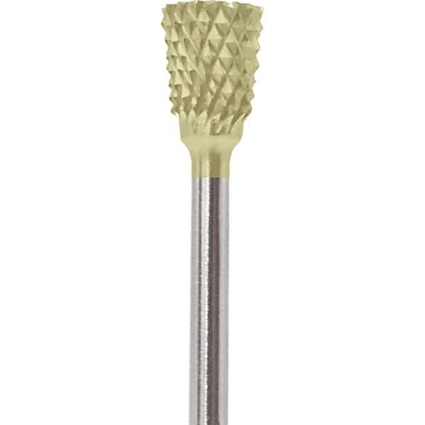 Made in USA - 2.3mm Cut Diam, 0.0925" Shank Diam, Tree with Radius Head Double Cut Burr - Carbide, 4.2mm LOC, 42.2mm OAL - USA Tool & Supply