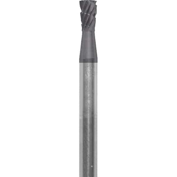 Made in USA - 6.3mm Cut Diam, 0.0925" Shank Diam, Double Cut Burr - Carbide, 6.3mm LOC, 45mm OAL - USA Tool & Supply