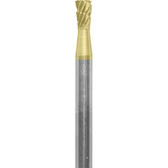 Made in USA - 6.3mm Cut Diam, 0.0925" Shank Diam, Double Cut Burr - Carbide, 6.3mm LOC, 45mm OAL - USA Tool & Supply