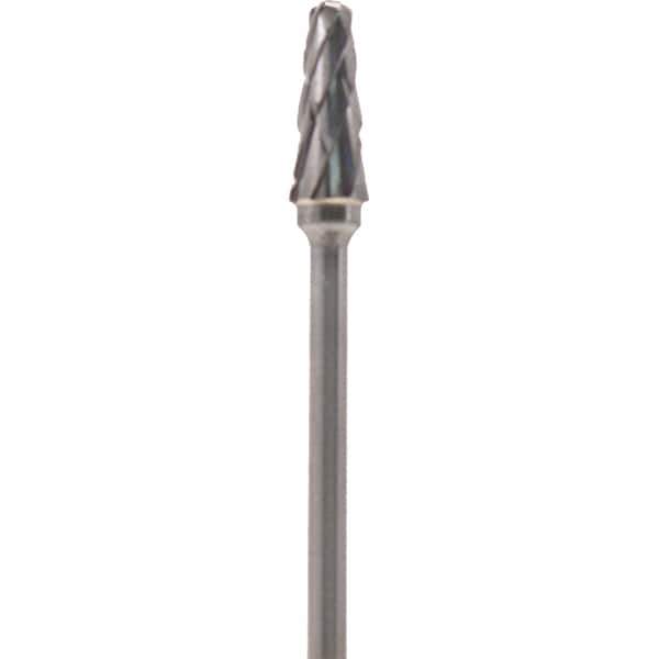 Made in USA - 5mm Cut Diam, 0.0925" Shank Diam, Cone Head Double Cut Burr - Carbide, 13mm LOC, 51mm OAL - USA Tool & Supply