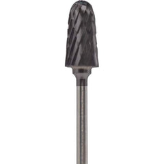 Made in USA - 7mm Cut Diam, 0.0925" Shank Diam, Cone Head Double Cut Burr - Carbide, 14mm LOC, 52mm OAL - USA Tool & Supply