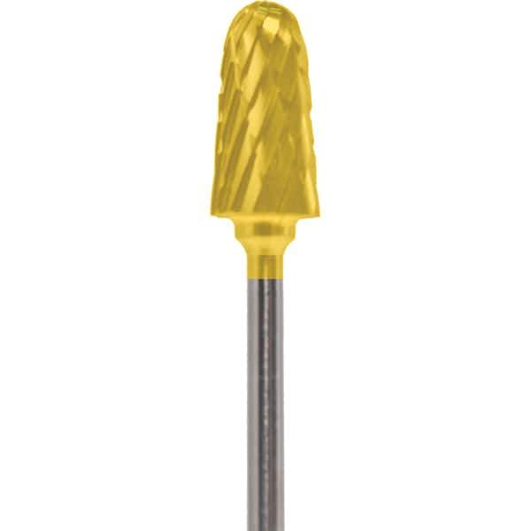 Made in USA - 7mm Cut Diam, 0.0925" Shank Diam, Cone Head Double Cut Burr - Carbide, 14mm LOC, 52mm OAL - USA Tool & Supply