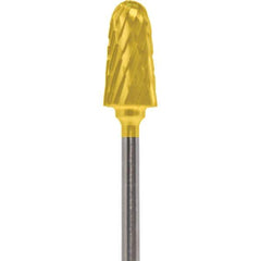 Made in USA - 7mm Cut Diam, 0.0925" Shank Diam, Cone Head Double Cut Burr - Carbide, 14mm LOC, 52mm OAL - USA Tool & Supply