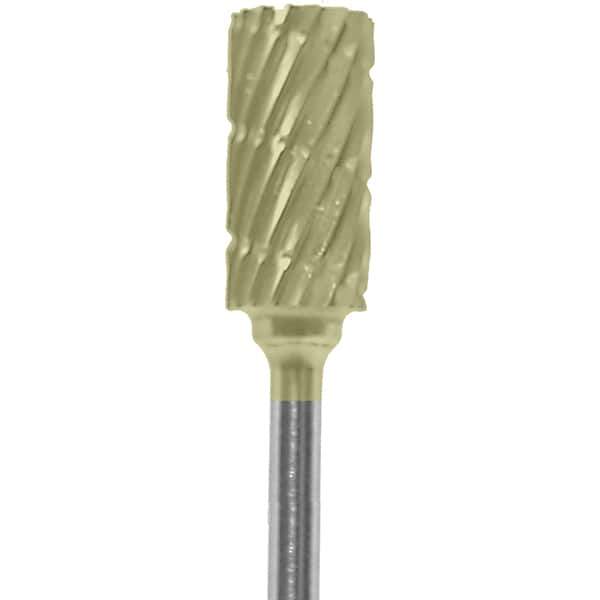 Made in USA - 1/4" Cut Diam, 0.0925" Shank Diam, Cylinder Head Chipbreaker Cut Burr - Carbide, 1/2" LOC, 2" OAL - USA Tool & Supply