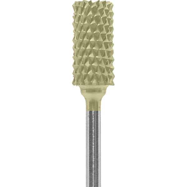 Made in USA - 1/4" Cut Diam, 0.0925" Shank Diam, Cylinder Head Diamond Cut Burr - Carbide, 1/2" LOC, 2" OAL - USA Tool & Supply