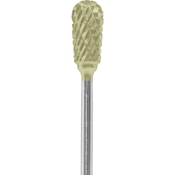 Made in USA - 1/4" Cut Diam, 0.0925" Shank Diam, Inverted Cone Head Double Cut Burr - Carbide, 1/2" LOC, 2" OAL - USA Tool & Supply