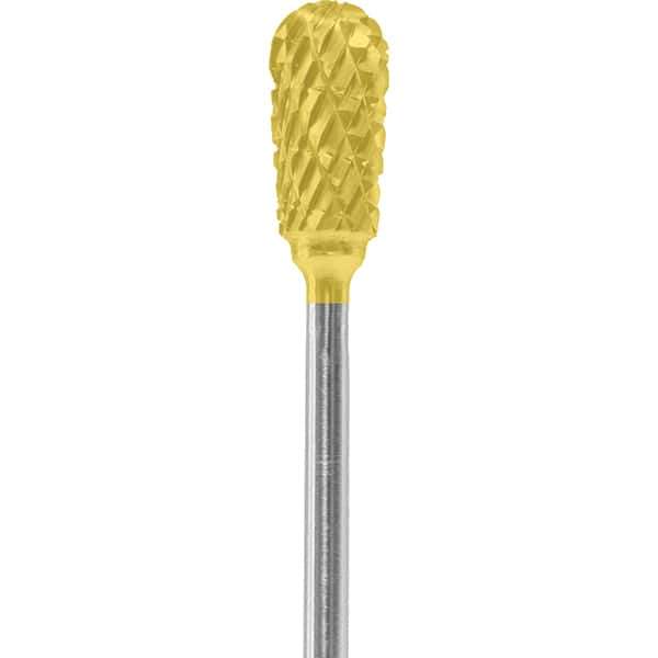 Made in USA - 1/4" Cut Diam, 0.0925" Shank Diam, Inverted Cone Head Double Cut Burr - Carbide, 1/2" LOC, 2" OAL - USA Tool & Supply