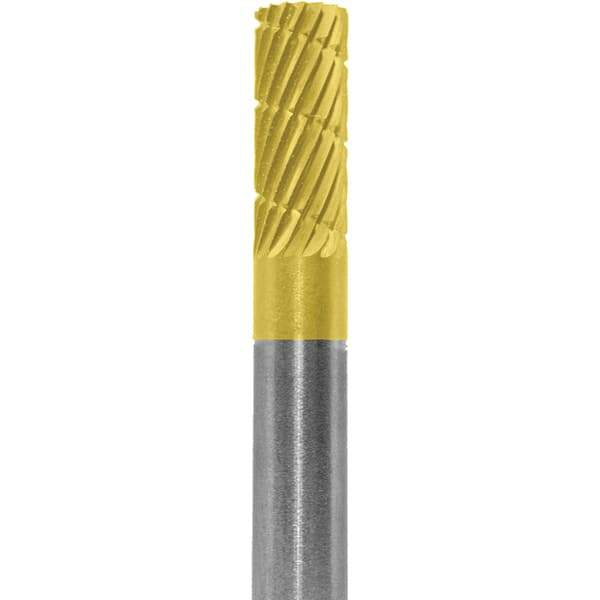 Made in USA - 6mm Cut Diam, 0.2362" Shank Diam, Cylinder Head Aluma Cut Burr - Carbide, 16mm LOC, 50mm OAL - USA Tool & Supply