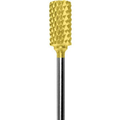 Made in USA - 1/4" Cut Diam, 0.0925" Shank Diam, Cylinder Head Diamond Cut Burr - Carbide, 1/2" LOC, 2" OAL - USA Tool & Supply