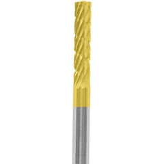 Made in USA - 3/32" Cut Diam, 0.0925" Shank Diam, Cylinder Head Chipbreaker Cut Burr - Carbide, 3/8" LOC, 1-1/2" OAL - USA Tool & Supply