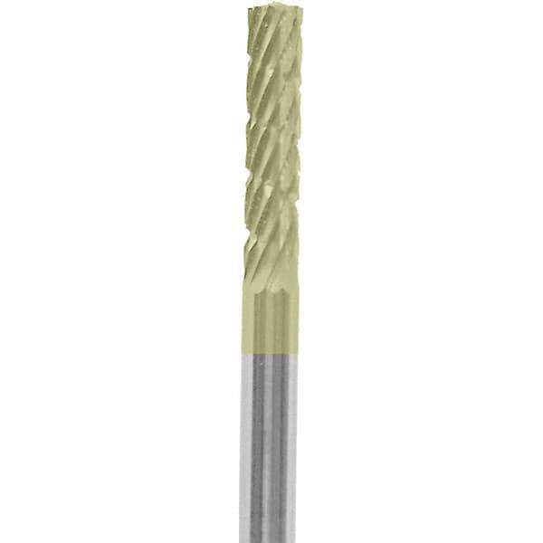 Made in USA - 3/32" Cut Diam, 0.0925" Shank Diam, Cylinder Head Chipbreaker Cut Burr - Carbide, 3/8" LOC, 1-1/2" OAL - USA Tool & Supply