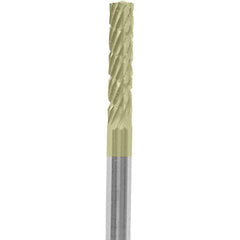 Made in USA - 3/32" Cut Diam, 0.0925" Shank Diam, Cylinder Head Chipbreaker Cut Burr - Carbide, 3/8" LOC, 1-1/2" OAL - USA Tool & Supply