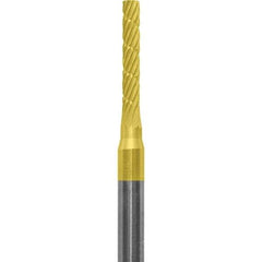Made in USA - 1/16" Cut Diam, 0.0925" Shank Diam, Cylinder Head Chipbreaker Cut Burr - Carbide, 3/8" LOC, 1-1/2" OAL - USA Tool & Supply