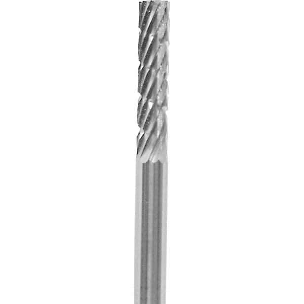 Made in USA - 3/32" Cut Diam, 0.0925" Shank Diam, Cylinder Head Chipbreaker Cut Burr - Carbide, 3/8" LOC, 1-1/2" OAL - USA Tool & Supply