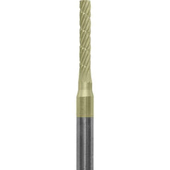 Made in USA - 1/16" Cut Diam, 0.0925" Shank Diam, Cylinder Head Chipbreaker Cut Burr - Carbide, 3/8" LOC, 1-1/2" OAL - USA Tool & Supply