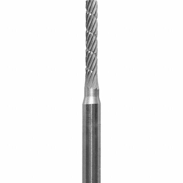 Made in USA - 1/16" Cut Diam, 0.0925" Shank Diam, Cylinder Head Chipbreaker Cut Burr - Carbide, 3/8" LOC, 1-1/2" OAL - USA Tool & Supply