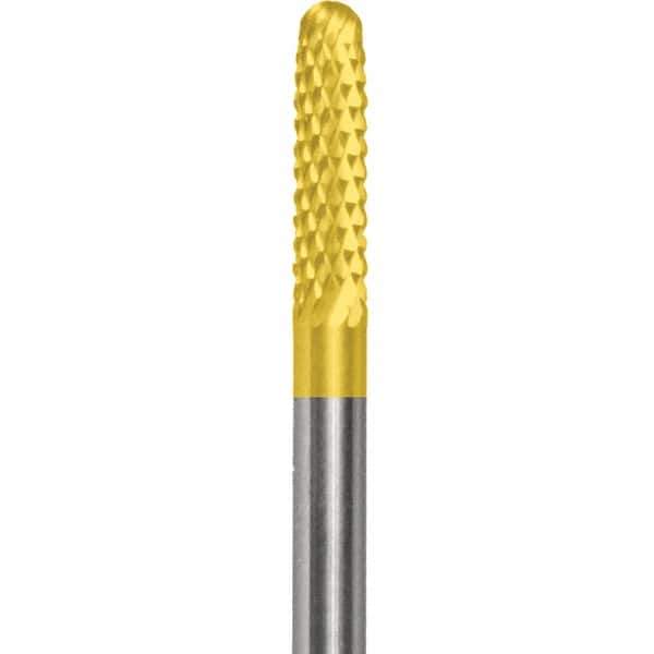 Made in USA - 2.3mm Cut Diam, 0.0925" Shank Diam, Cylinder with Radius Head Double Cut Burr - Carbide, 15mm LOC, 50mm OAL - USA Tool & Supply