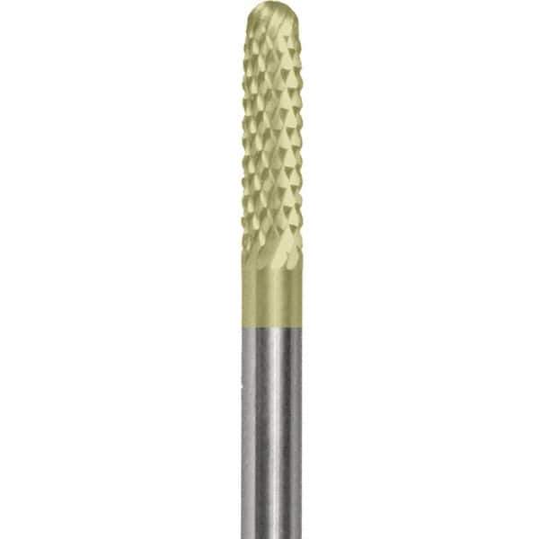 Made in USA - 2.3mm Cut Diam, 0.0925" Shank Diam, Cylinder with Radius Head Double Cut Burr - Carbide, 15mm LOC, 50mm OAL - USA Tool & Supply