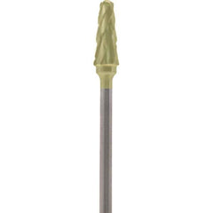 Made in USA - 5mm Cut Diam, 0.0925" Shank Diam, Cone Head Double Cut Burr - Carbide, 13mm LOC, 51mm OAL - USA Tool & Supply