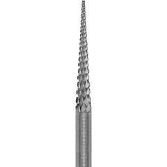 Made in USA - 3/32" Cut Diam, 0.0925" Shank Diam, Cone Head Diamond Cut Burr - Carbide, 5/8" LOC, 1-1/2" OAL - USA Tool & Supply
